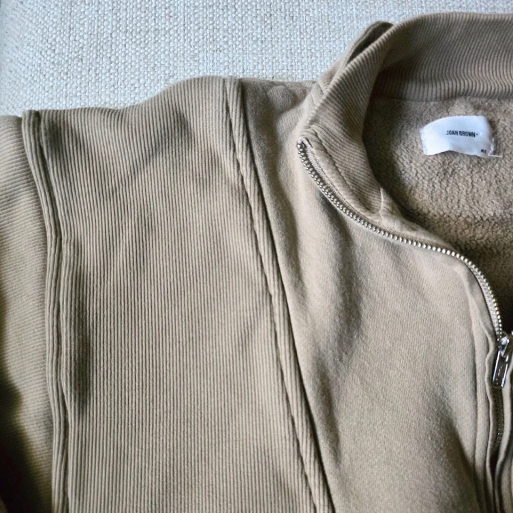 JOAH BROWN Retro Half Zip Pullover Sweatshirt M/L Tan Brown - Picture 6 of 11